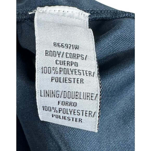 JS COLLECTIONS Navy Blue Metallic Soutache Dress Midi Length Women's Size 14W - Picture 6 of 8